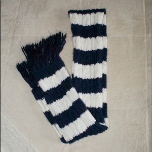 White and Navy Scarf